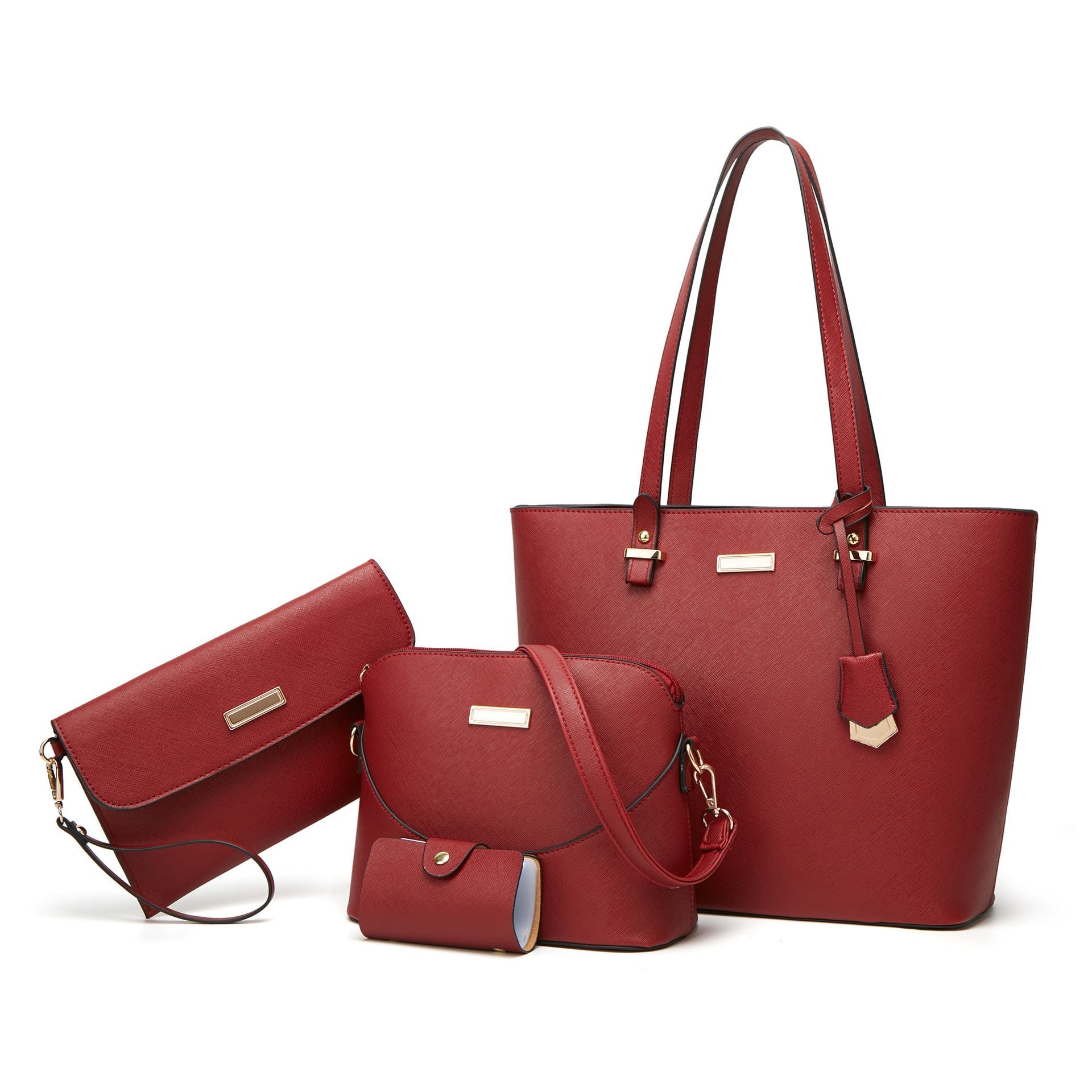 Set of leather shoulder bags