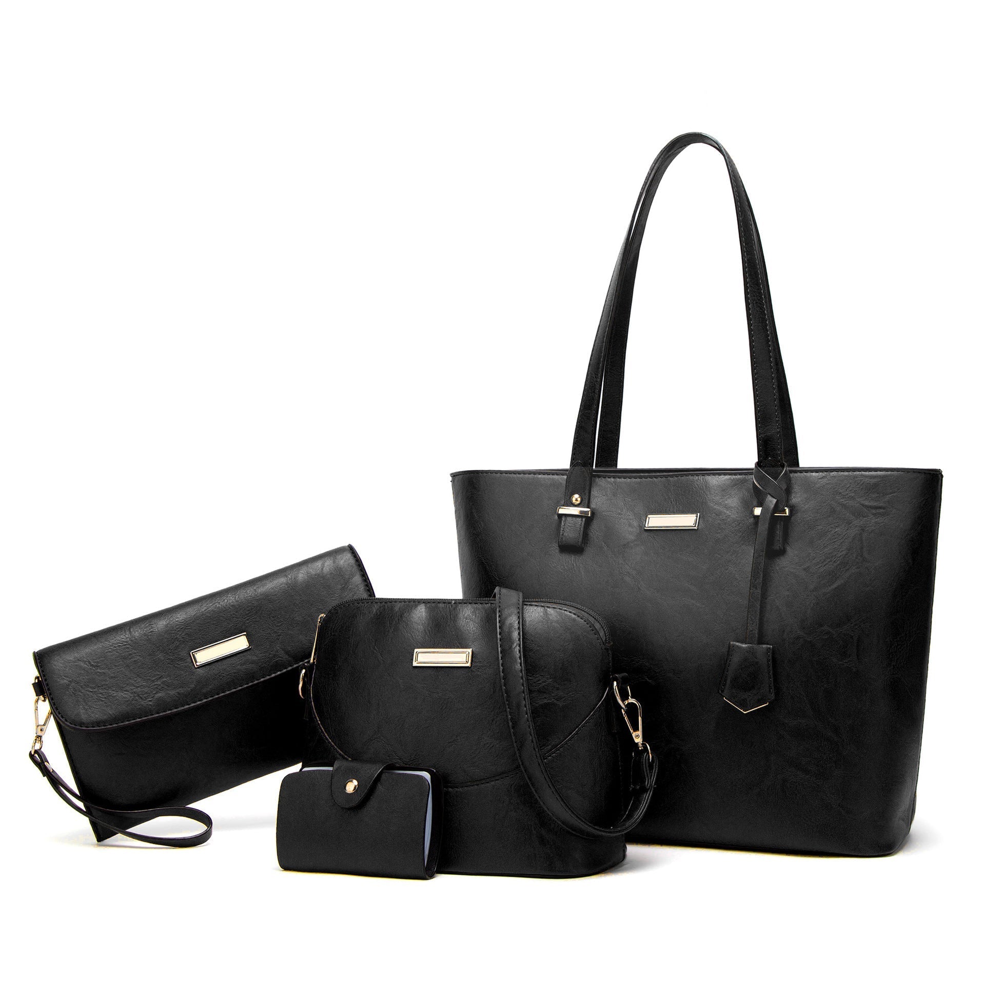 Set of leather shoulder bags