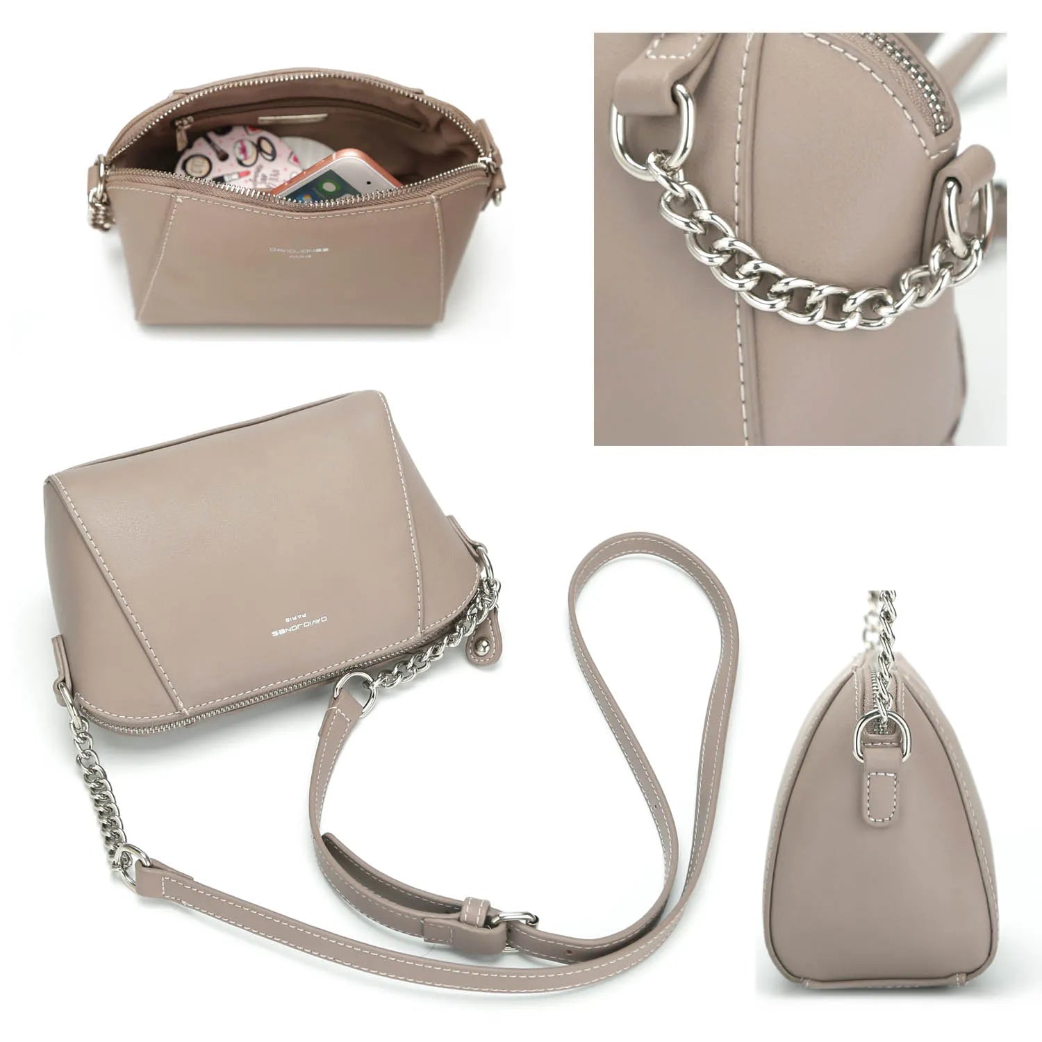 Pink Leather Crossbody Bag