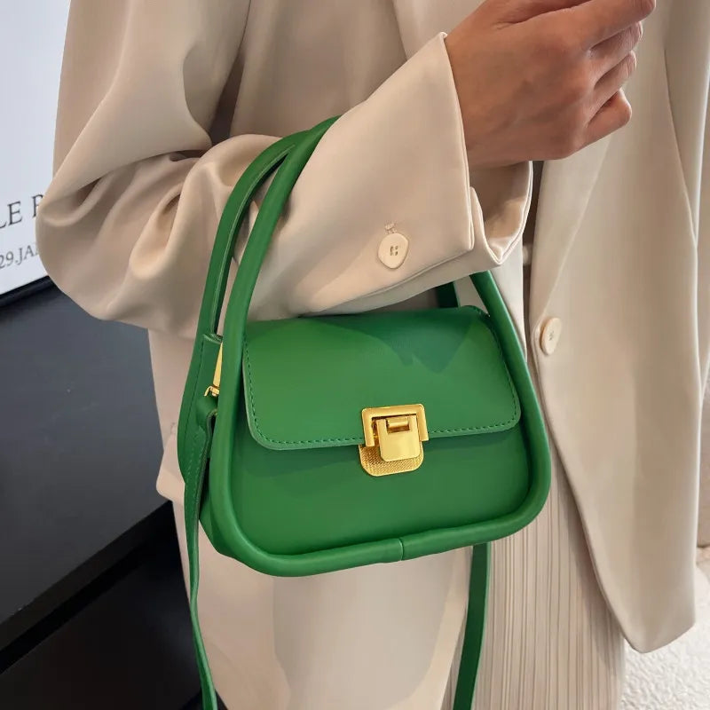 Violette | Green Leather Crossbody Bag