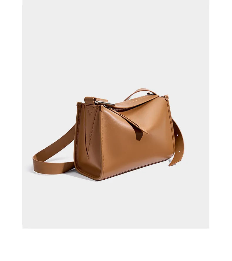Tan leather crossbody bag