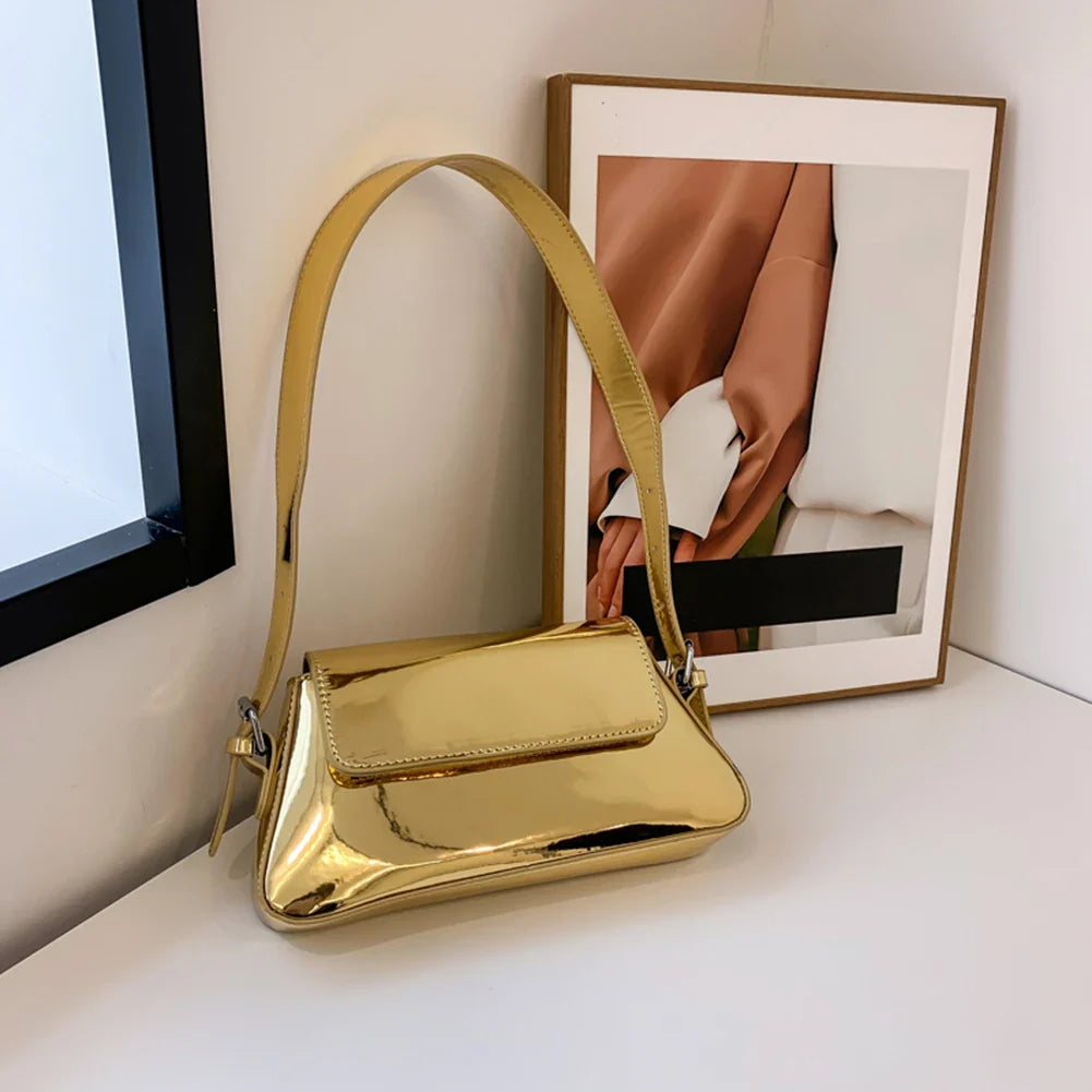Gold shoulder bag