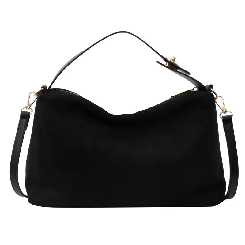 Suede shoulder bag