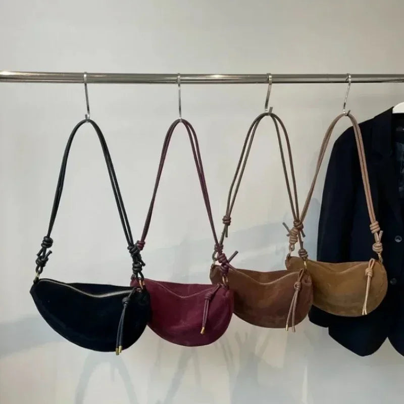 Burgundy Velvet Crossbody Bag