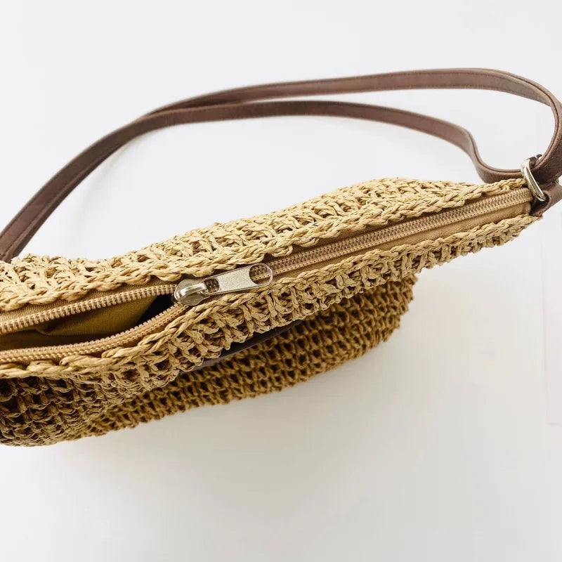 Mini Straw Crossbody Bag