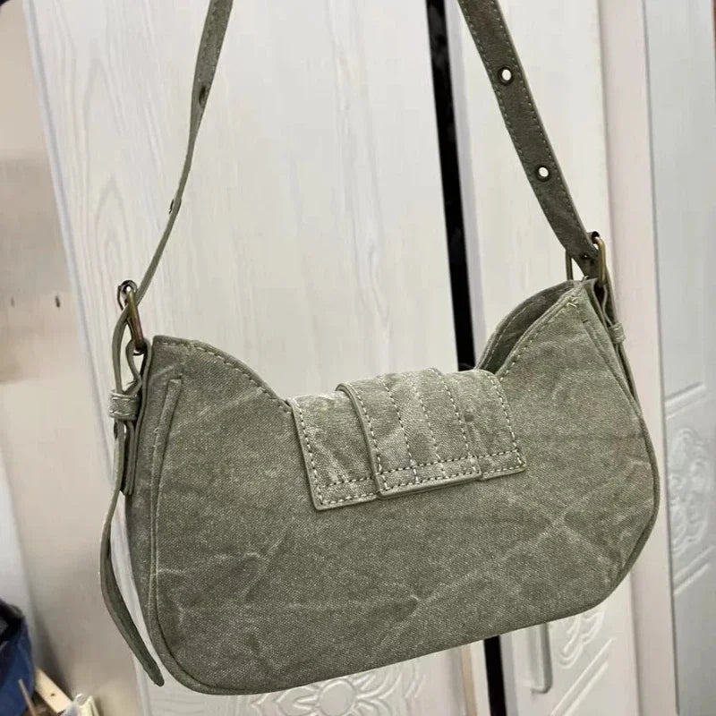 Fiona | Green Crescent Shoulder Bag