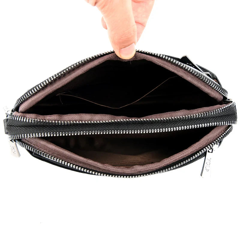 Leather crossbody shoulder bag