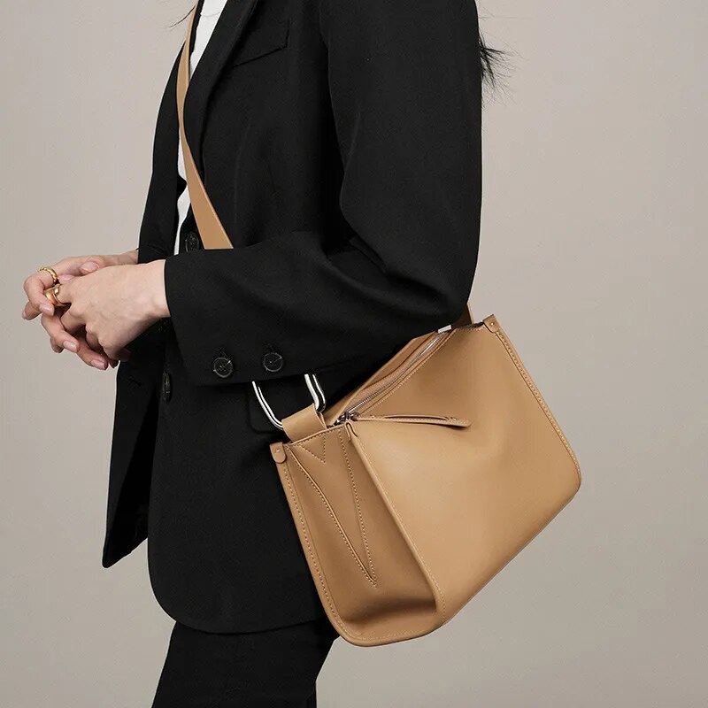 Tan leather crossbody bag