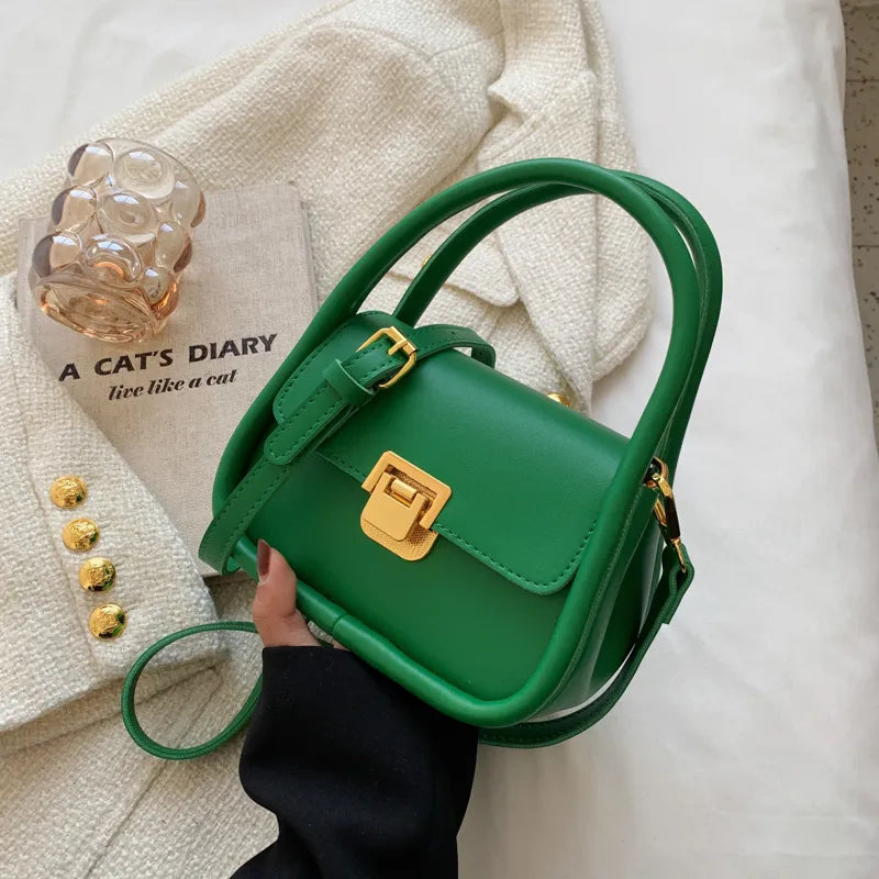 Violette | Green Leather Crossbody Bag