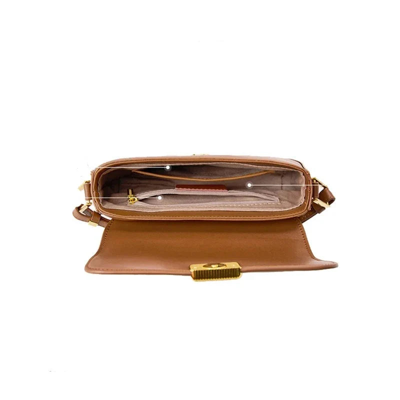 Thalia | Brown Leather Crossbody Bag