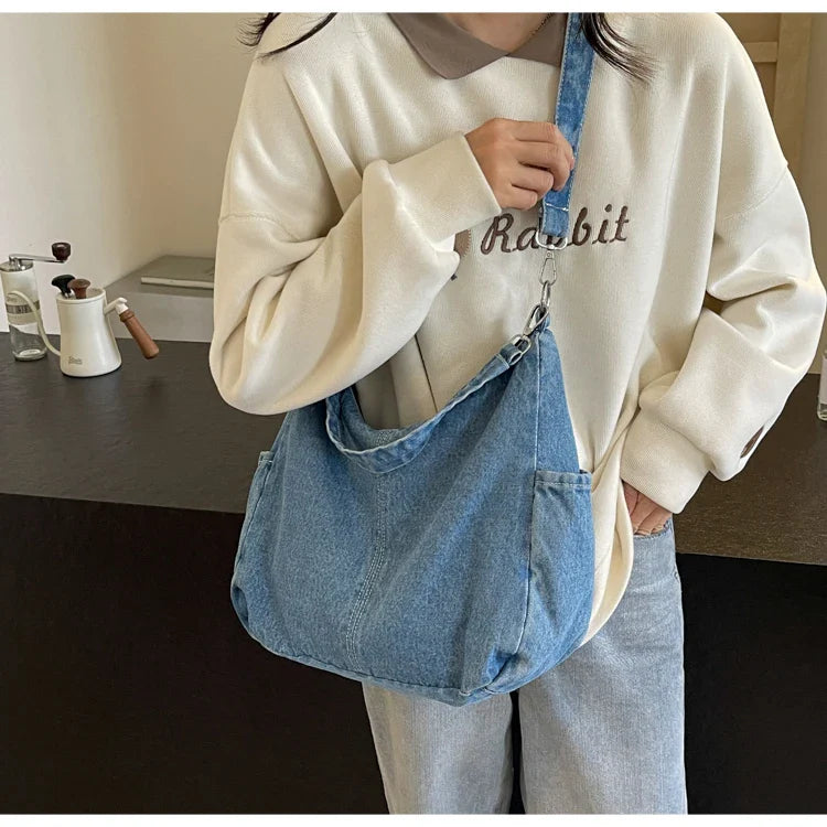 Denim Crossbody Shoulder Bag