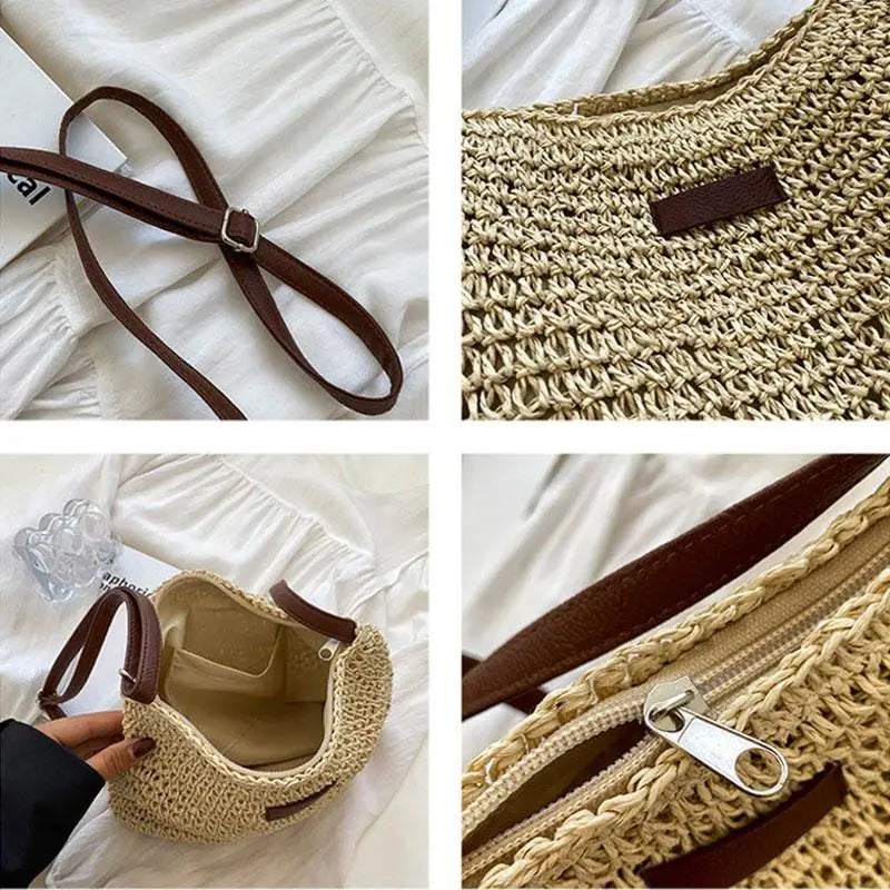 Mini Straw Crossbody Bag