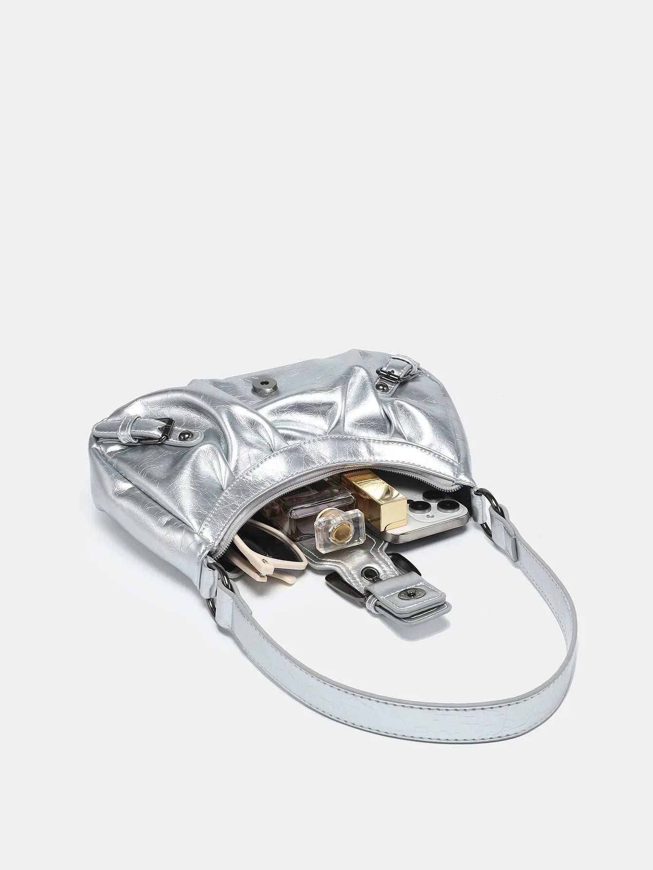 Astrid | Silver Crescent Bag