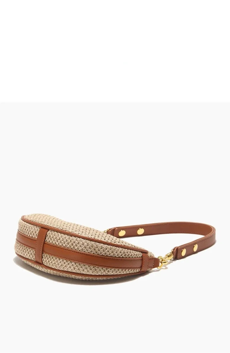 Mini straw shoulder bag