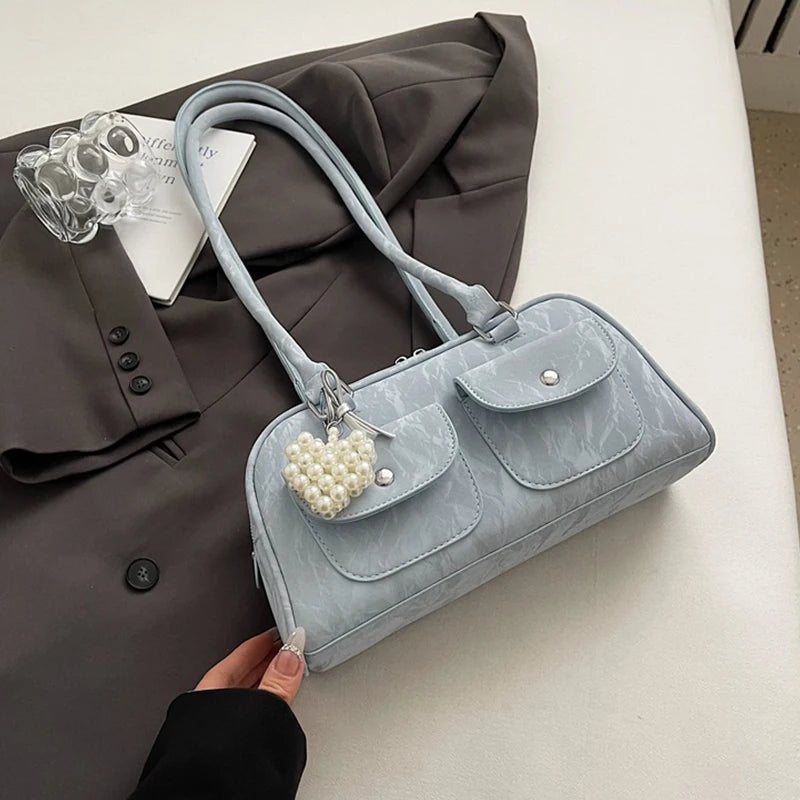 Fabienne | Pink Leather Korean Shoulder Bag