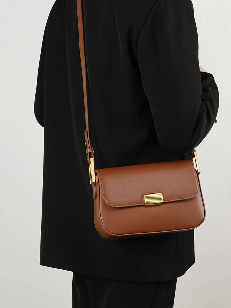 Thalia | Brown Leather Crossbody Bag