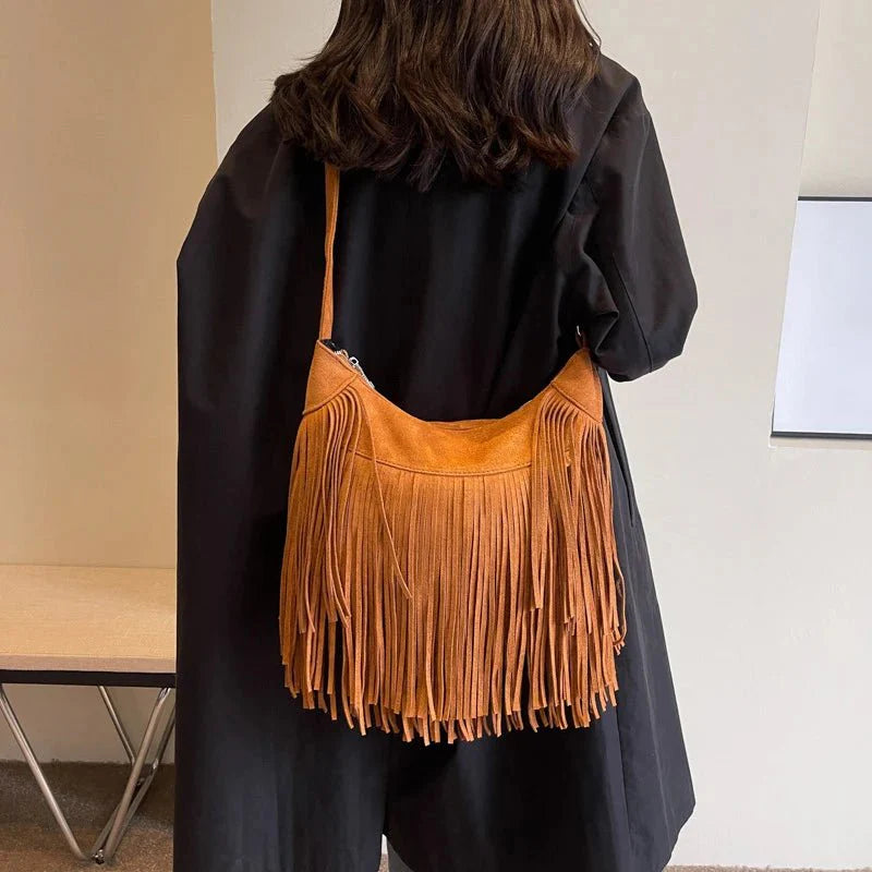 Brown Suede Crossbody Bag