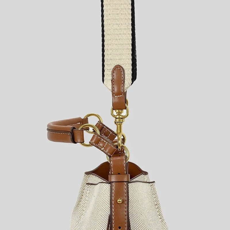 Leather Bucket Crossbody Bag