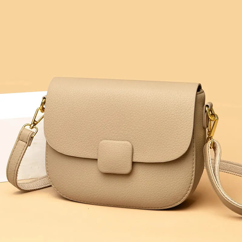 Beige Leather Crossbody Bag