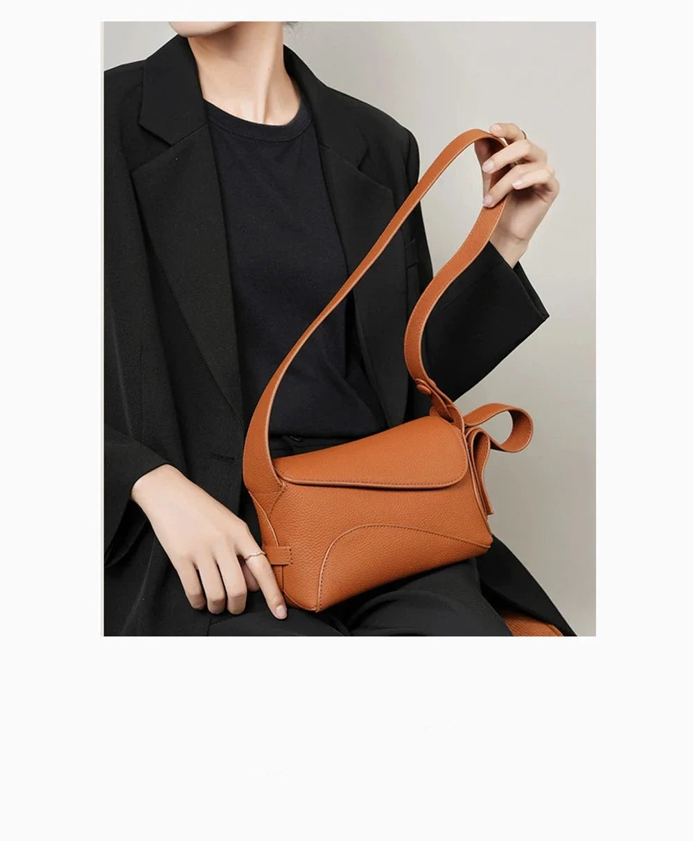 Tan leather crossbody bag