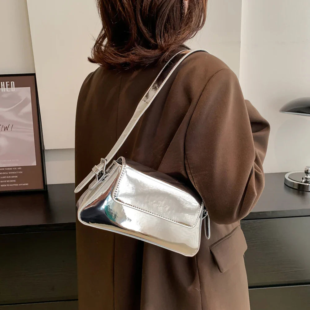 Silver shoulder bag