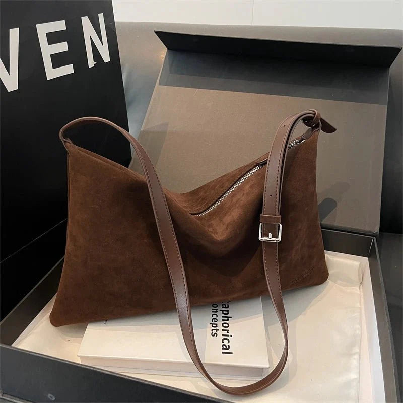 Suede shoulder bag