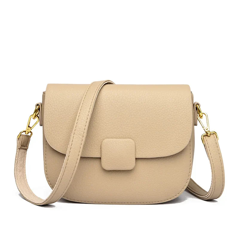 Nour | Beige Leather Crossbody Bag