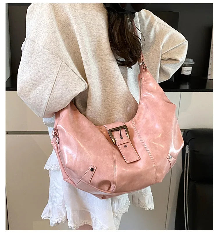 Léa | Pink Retro Crossbody Tote Bag