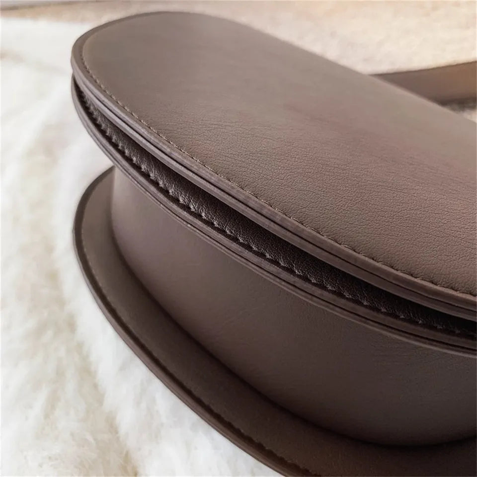 Brown Crescent Crossbody Bag