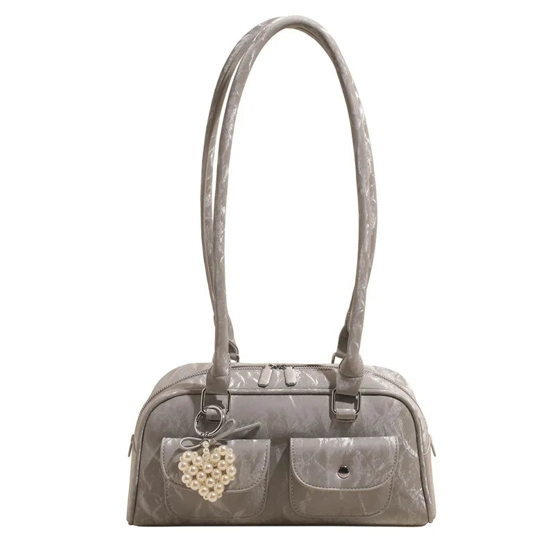 Fabienne | Pink Leather Korean Shoulder Bag