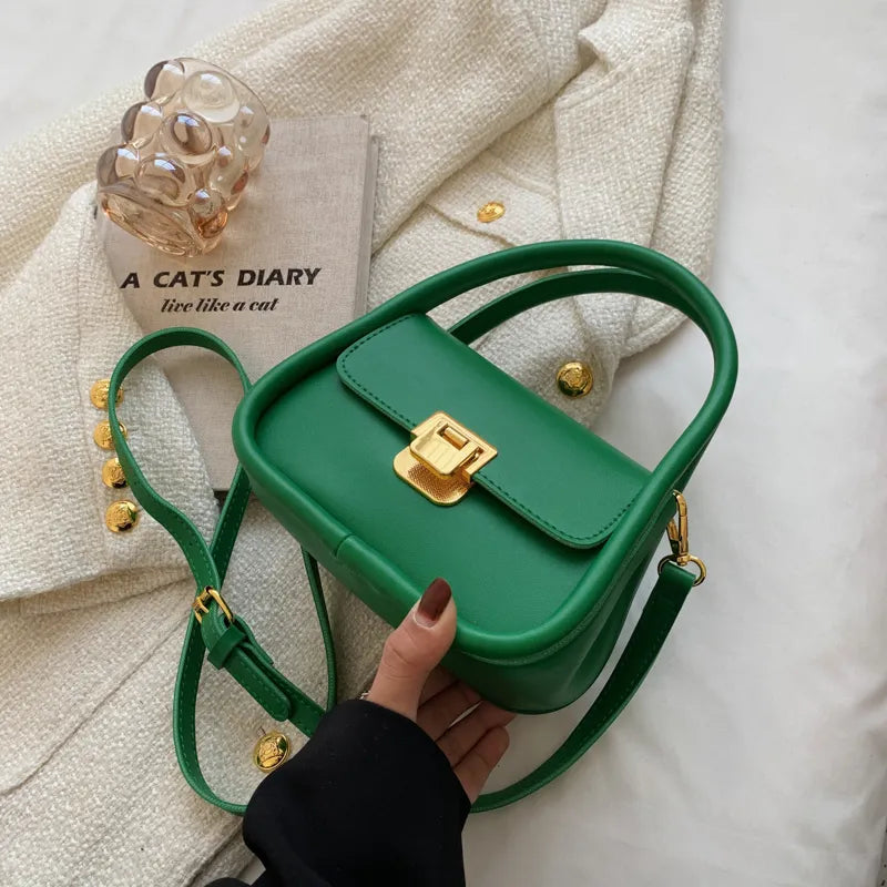 Violette | Green Leather Crossbody Bag