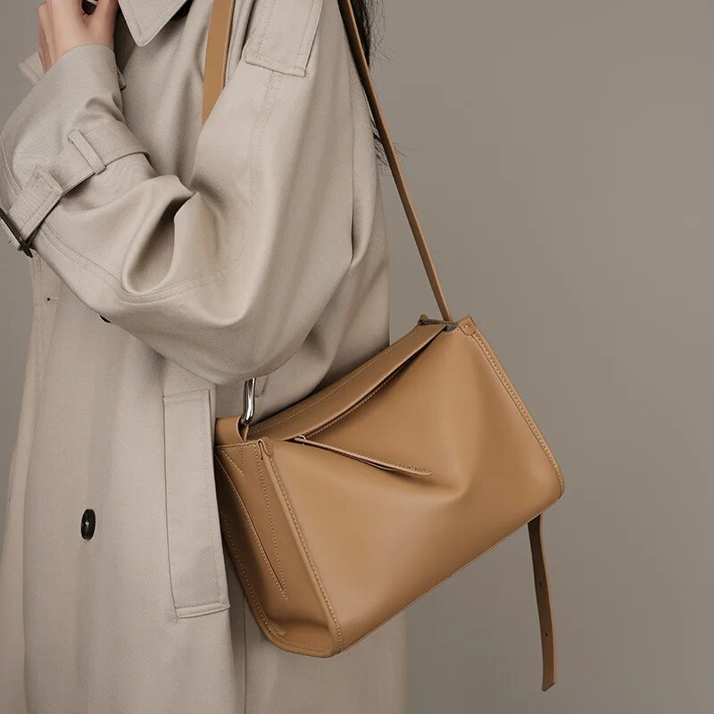 Tan leather crossbody bag