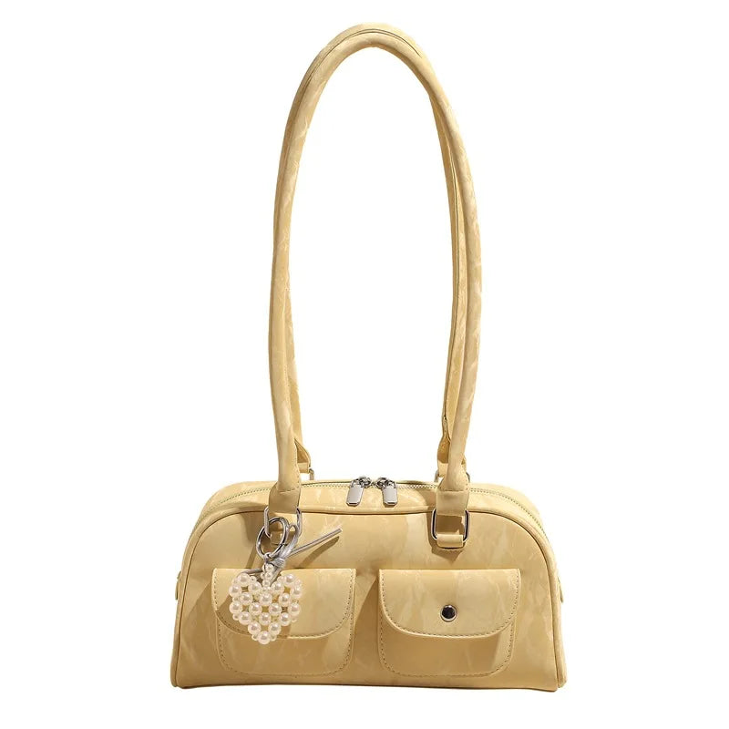 Fabienne | Pink Leather Korean Shoulder Bag