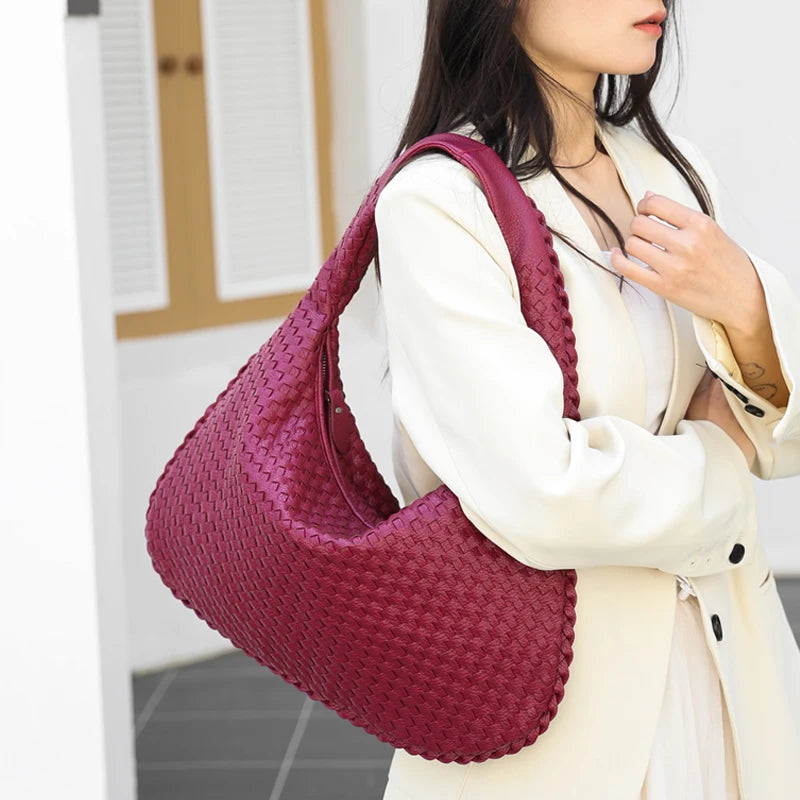 Clara | Woven Hobo Shoulder Bag