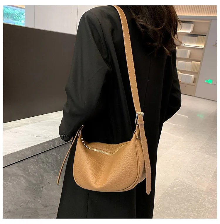 Camel Leather Crossbody Bag