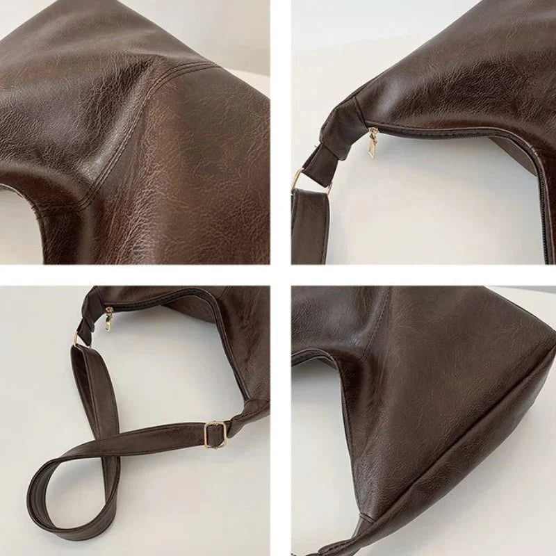 Leather crossbody shoulder bag