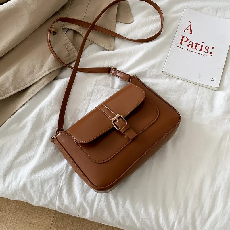 Elif | Brown Leather Crossbody Bag