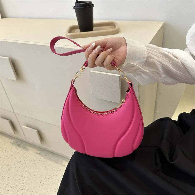 Rosa | Mini Pink Crescent Bag