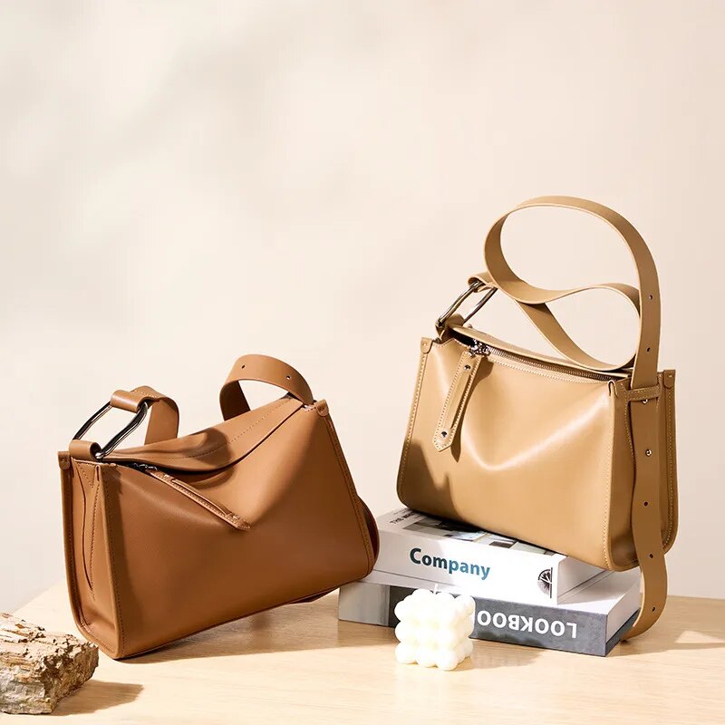 Tan leather crossbody bag