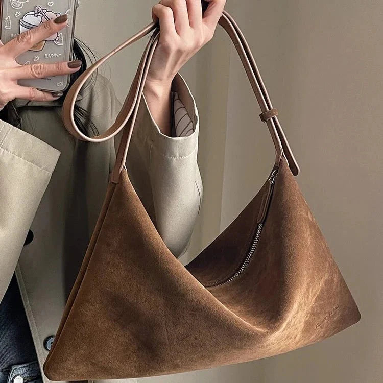 Suede shoulder bag