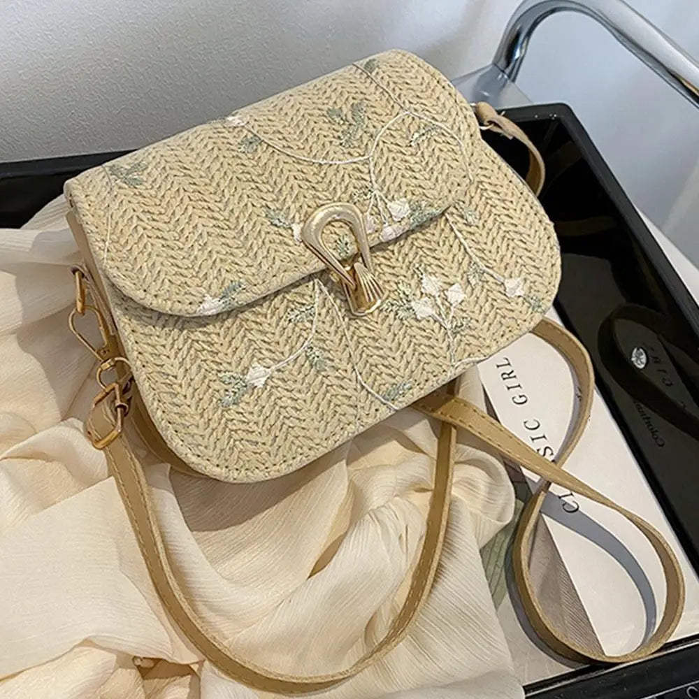 Vintage Straw Crossbody Bag