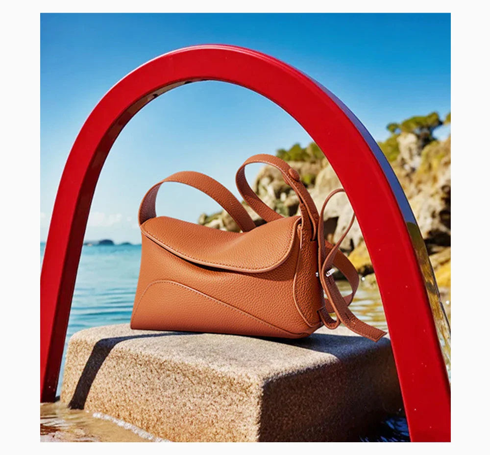 Tan leather crossbody bag