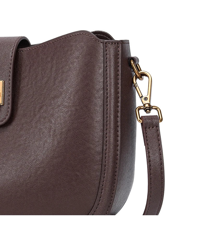 Gwenaëlle | Brown leather Crossbody Bag
