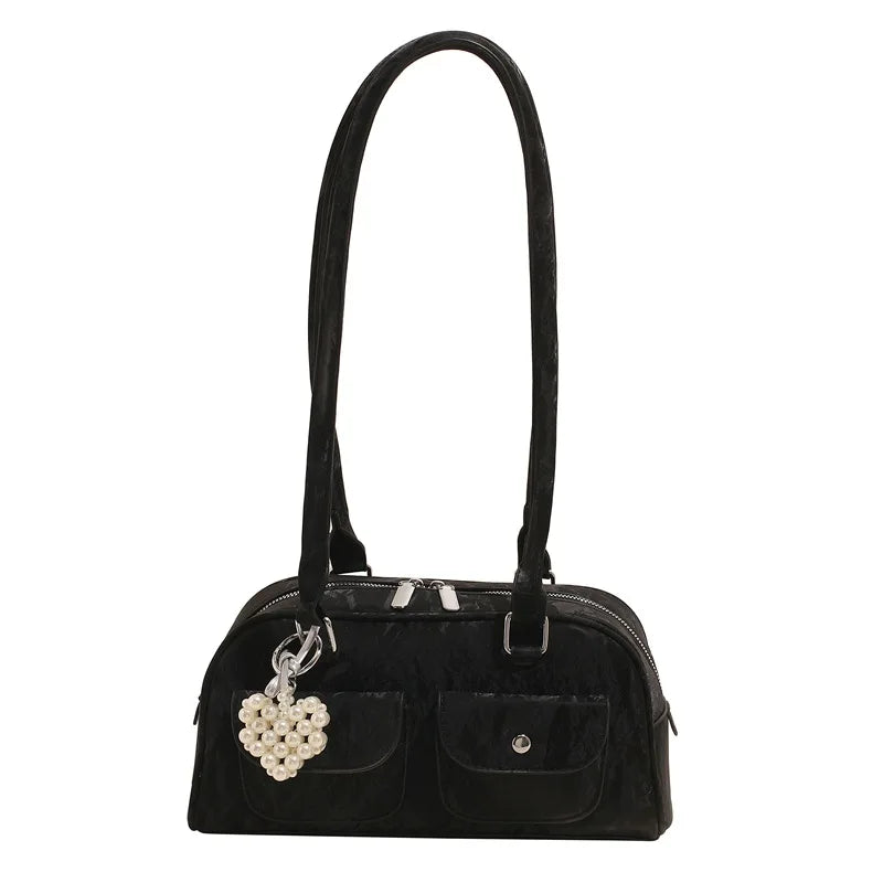 Fabienne | Pink Leather Korean Shoulder Bag