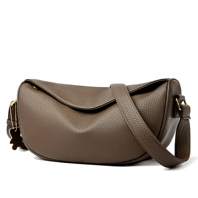Madeleine | Crescent leather Crossbody Bag
