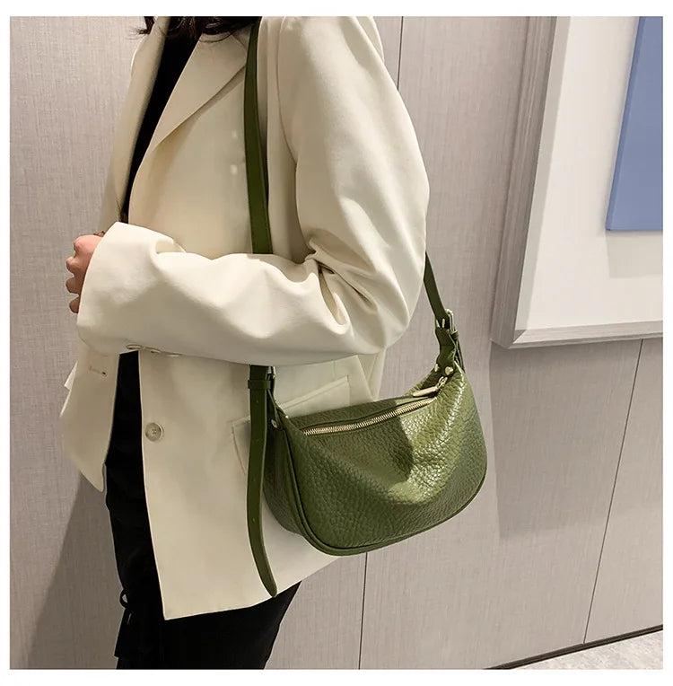 Leather Crescent Crossbody Bag