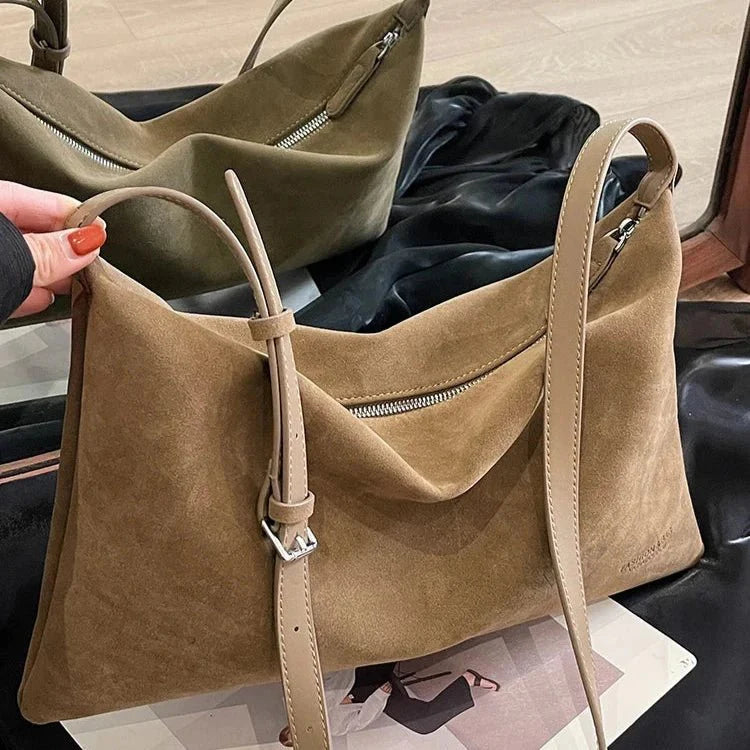 Suede shoulder bag