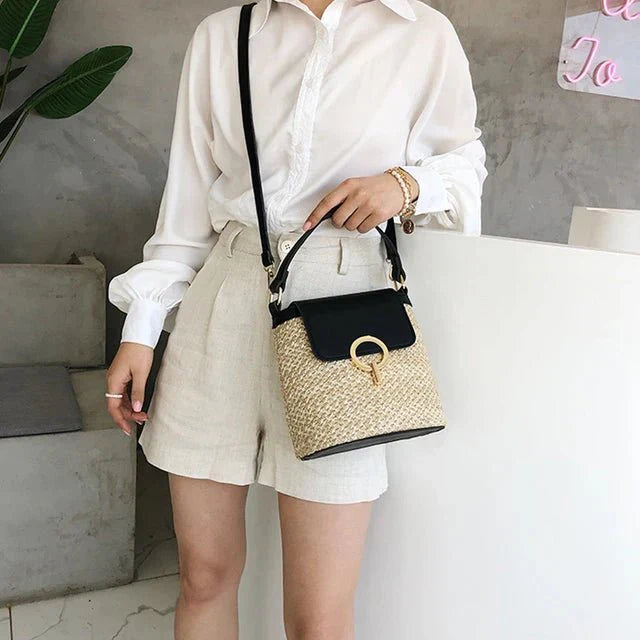 Sarah | Wicker Bucket Bag