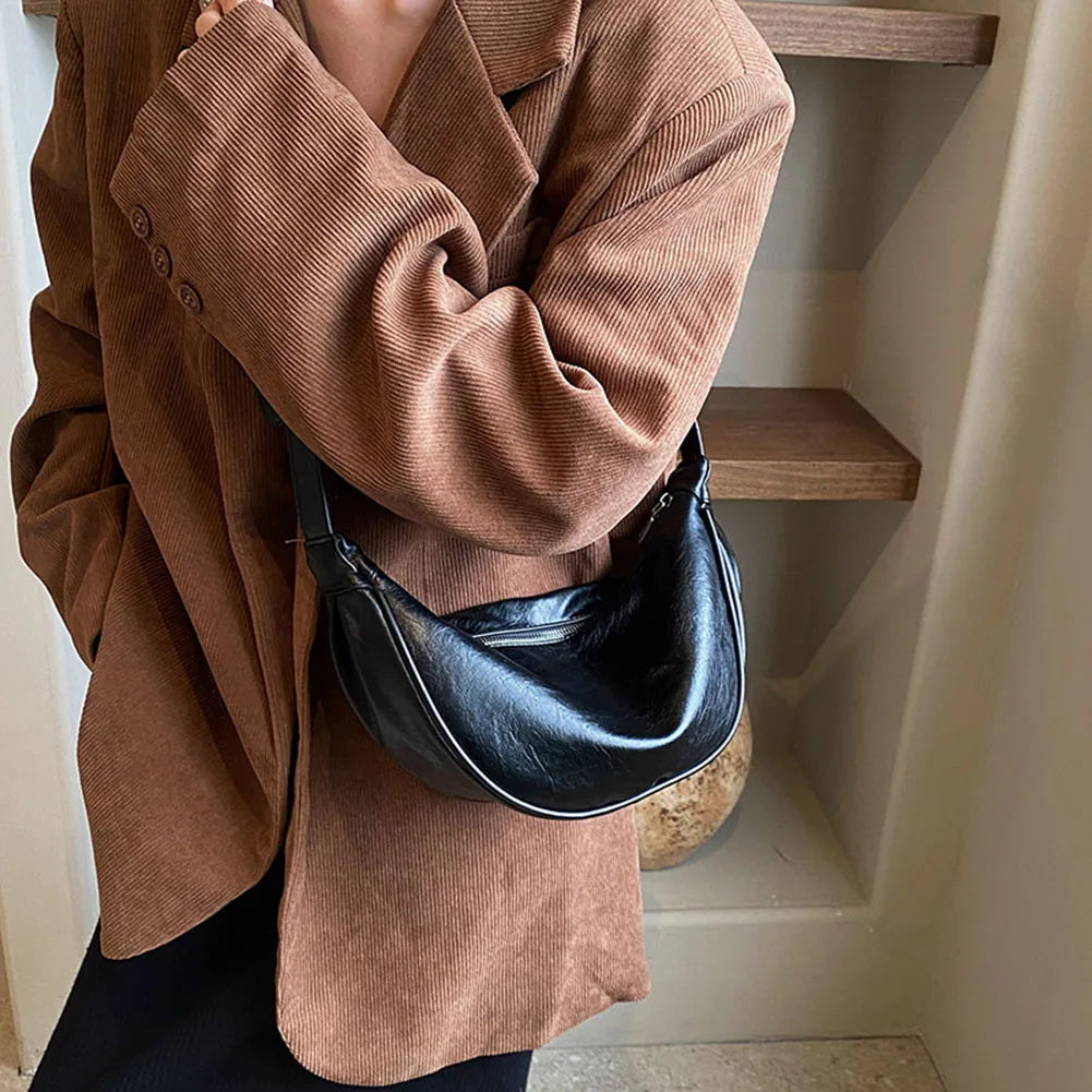 Red Crescent Crossbody Bag