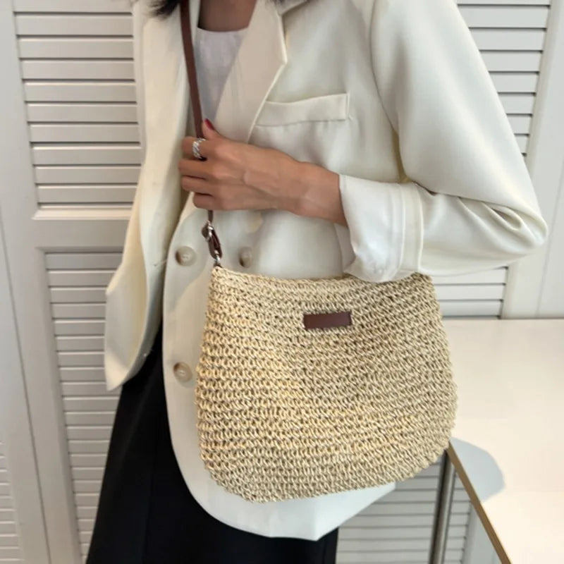 Mini Straw Crossbody Bag